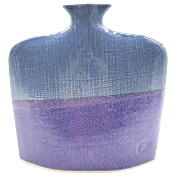 VTG Robin & Billie Bloom Signed Wee Bud‎ Vase Purple Blue Glaze - Picture 1 of 8